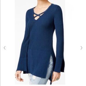 Free People Navy Tunic Sweater